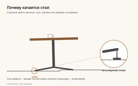 Почему качается стол и как это исправить