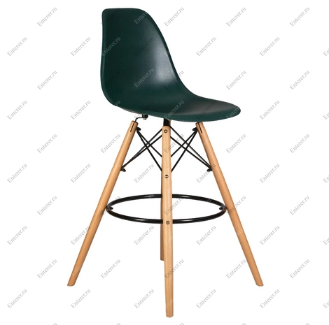 Барный стул Eames DSW BAR, цвет темно-зеленый