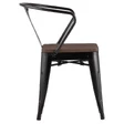 Дизайнерский стул TOLIX ARM WOOD, цвет черный