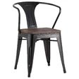 Дизайнерский стул TOLIX ARM WOOD, цвет черный