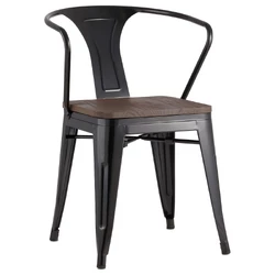 Дизайнерский стул TOLIX ARM WOOD, цвет черный