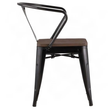 Дизайнерский стул TOLIX ARM WOOD, цвет черный