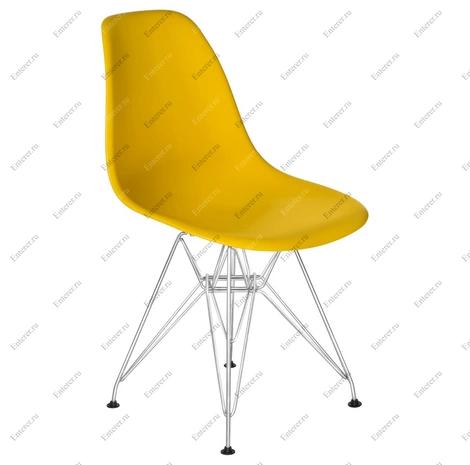 Пластиковый стул Eames DSR, цвет желтый
