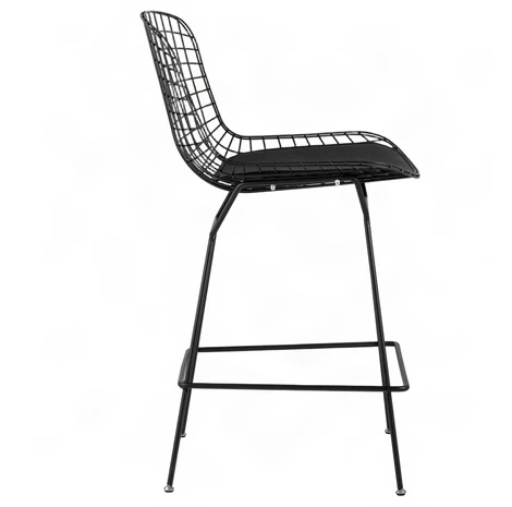 Барный стул Bertoia, цвет черный (вид сбоку)