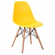 Пластиковый стул Eames Wood, цвет желтый