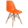 Пластиковый стул Eames Wood, цвет оранжевый