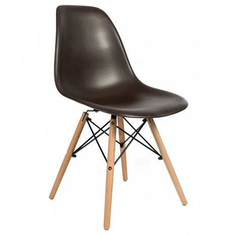 Пластиковый стул Eames Wood, цвет коричневый