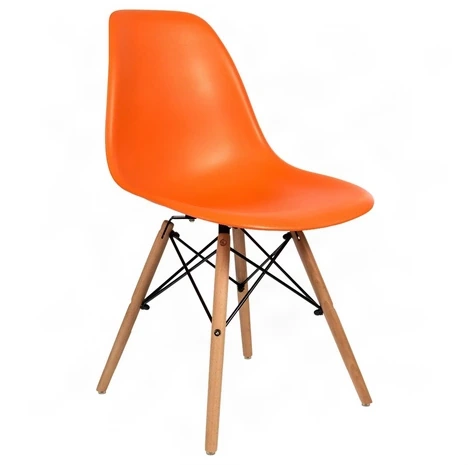 Пластиковый стул Eames Wood, цвет оранжевый