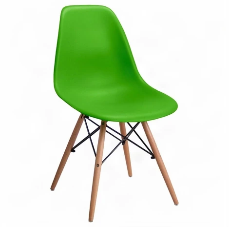 Пластиковый стул Eames Wood, цвет зеленый